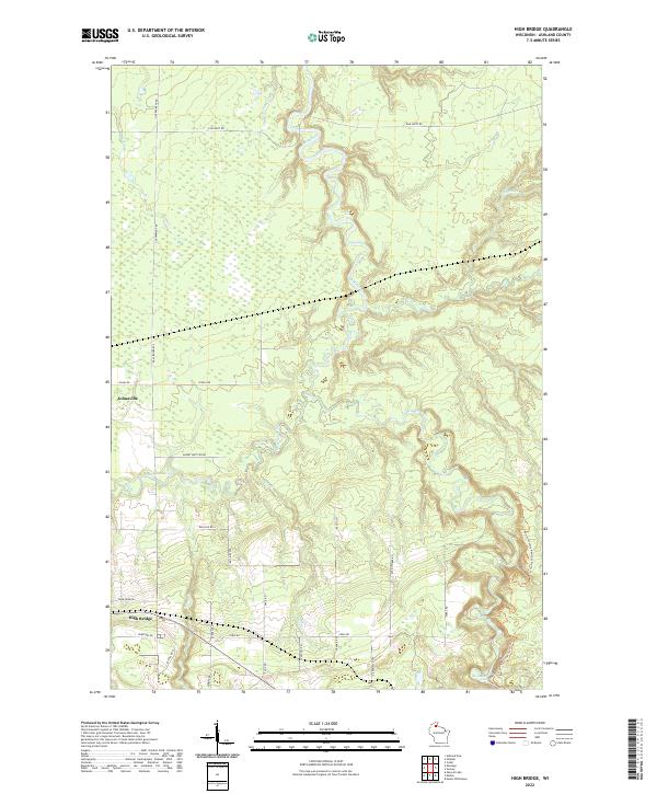 High Bridge, WI — USGS 7.5-minute topo (2022)