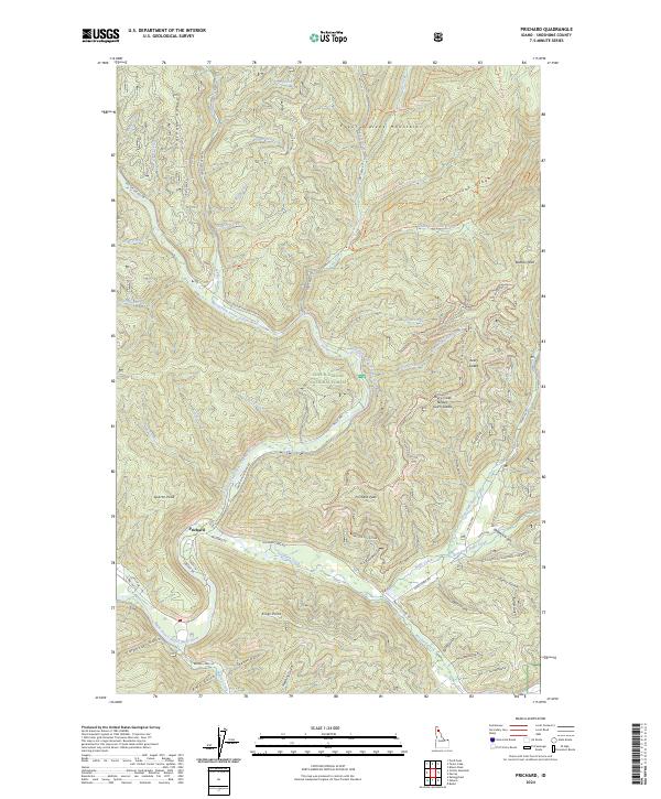 Prichard, ID — USGS 7.5-minute topo (2024)