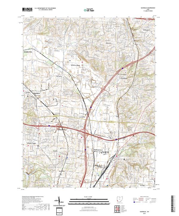 Glendale, OH — USGS 7.5-minute topo (2023)