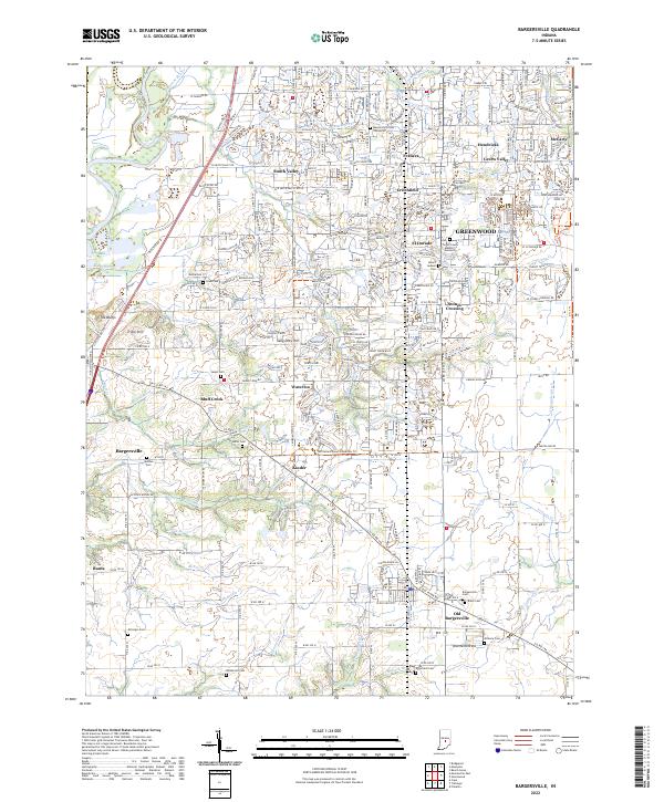 Bargersville, IN — USGS 7.5-minute topo (2022)