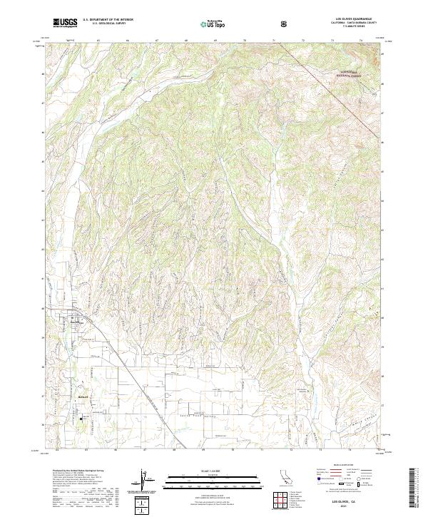 Los Olivos, CA — USGS 7.5-minute topo (2021)