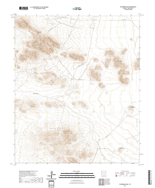 Waterman Peak, AZ — USGS 7.5-minute topo (2021)
