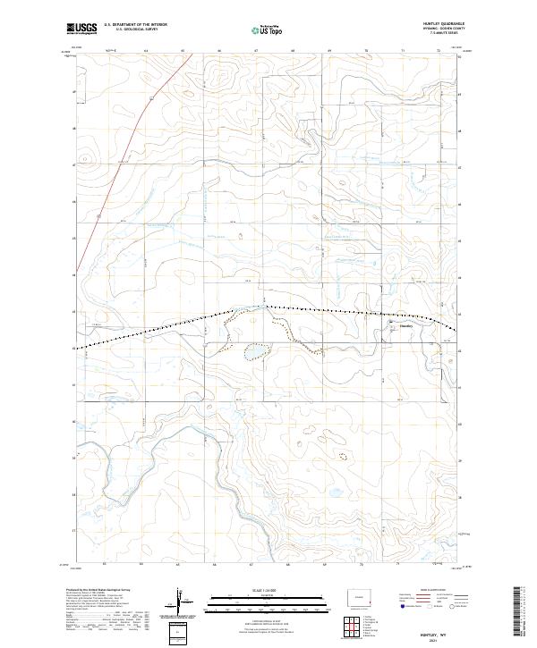 Huntley, WY — USGS 7.5-minute topo (2021)