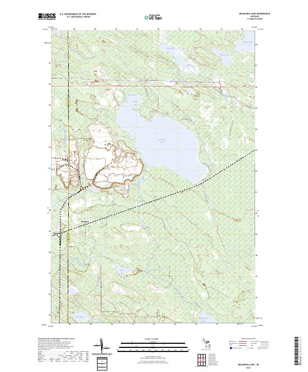Milakokia Lake, MI — USGS 7.5-minute topo (2023)