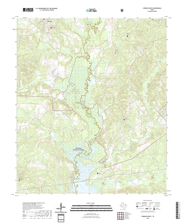 Chireno South, TX — USGS 7.5-minute topo (2022)