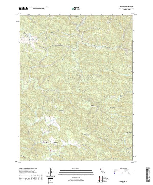 Comptche, CA — USGS 7.5-minute topo (2021)