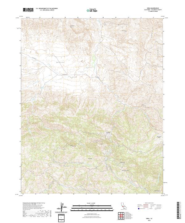 Idria, CA — USGS 7.5-minute topo (2022)
