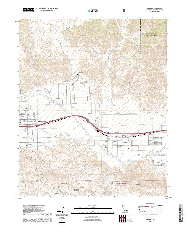 Cabazon, CA — USGS 7.5-minute topo (2021)