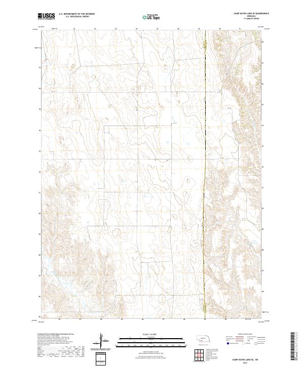 Camp Hayes Lake SE, NE — USGS 7.5-minute topo (2021)