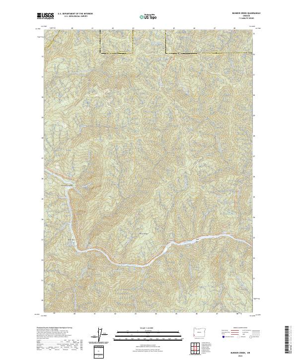 Bunker Creek, OR — USGS 7.5-minute topo (2024)