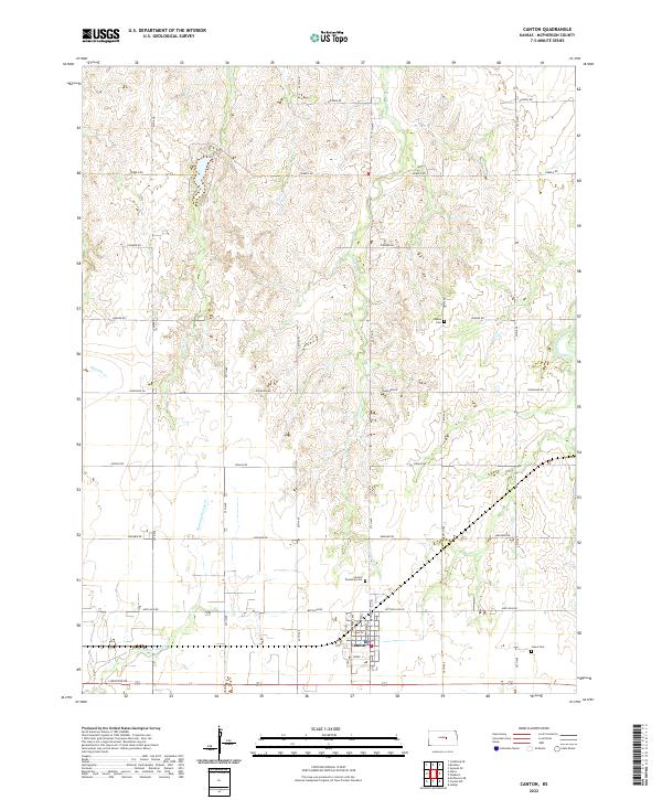 Canton, KS — USGS 7.5-minute topo (2022)