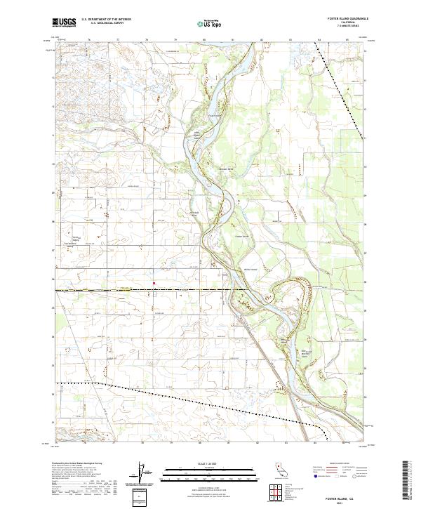 Foster Island, CA — USGS 7.5-minute topo (2021)