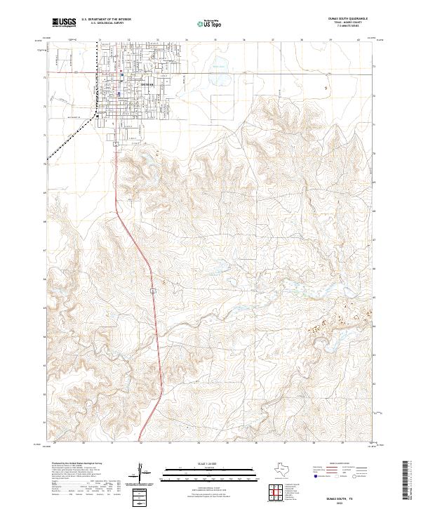 Dumas South, TX — USGS 7.5-minute topo (2022)