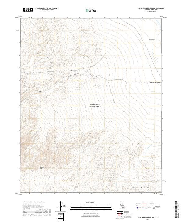 Anvil Spring Canyon East, CA — USGS 7.5-minute topo (2021)