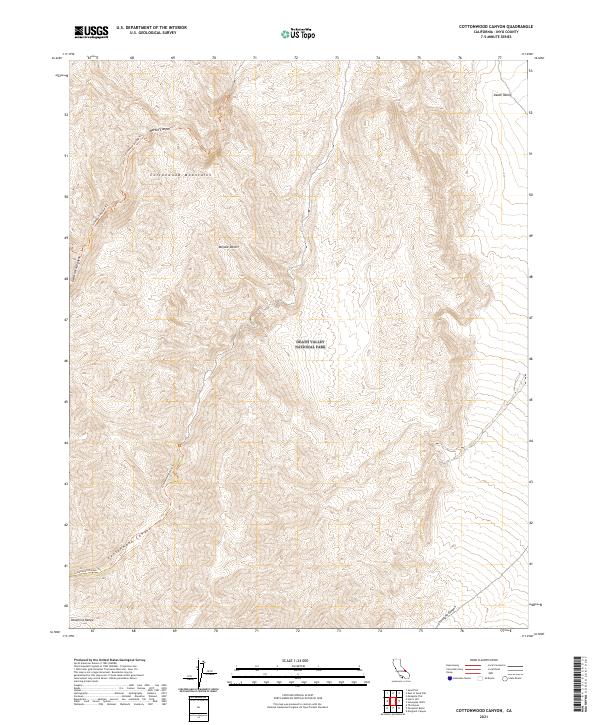 Cottonwood Canyon, CA — USGS 7.5-minute topo (2021)
