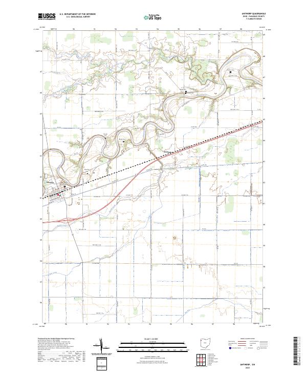 Antwerp, OH — USGS 7.5-minute topo (2023)
