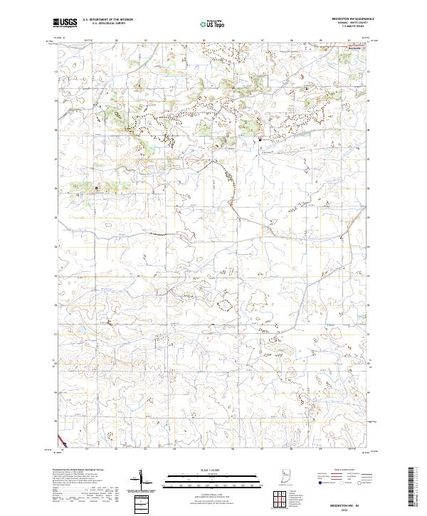 Brookston NW, IN — USGS 7.5-minute topo (2022)