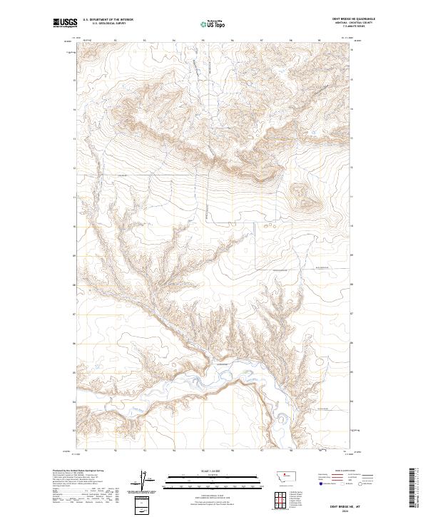 Dent Bridge NE, MT — USGS 7.5-minute topo (2024)