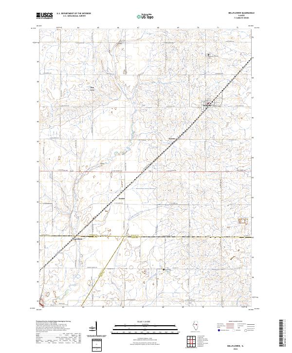 Bellflower, IL — USGS 7.5-minute topo (2024)