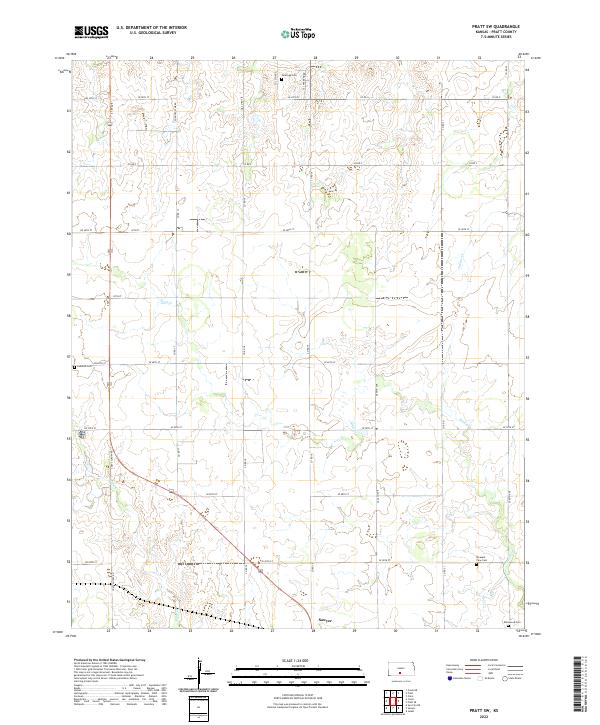 Pratt SW, KS — USGS 7.5-minute topo (2022)