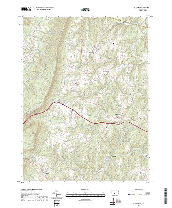 Hustontown, PA — USGS 7.5-minute topo (2023)