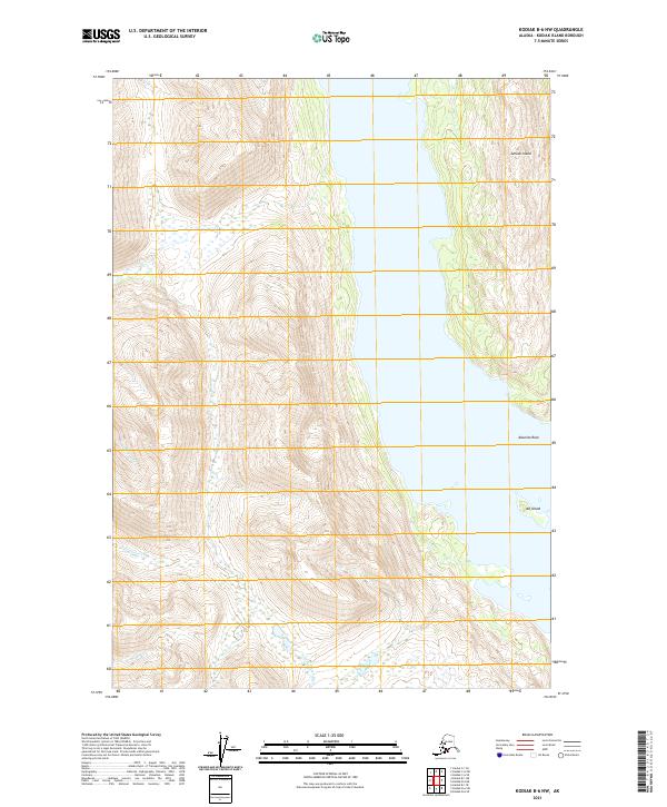 Kodiak B-6 NW, AK — USGS 7.5-minute topo (2021)