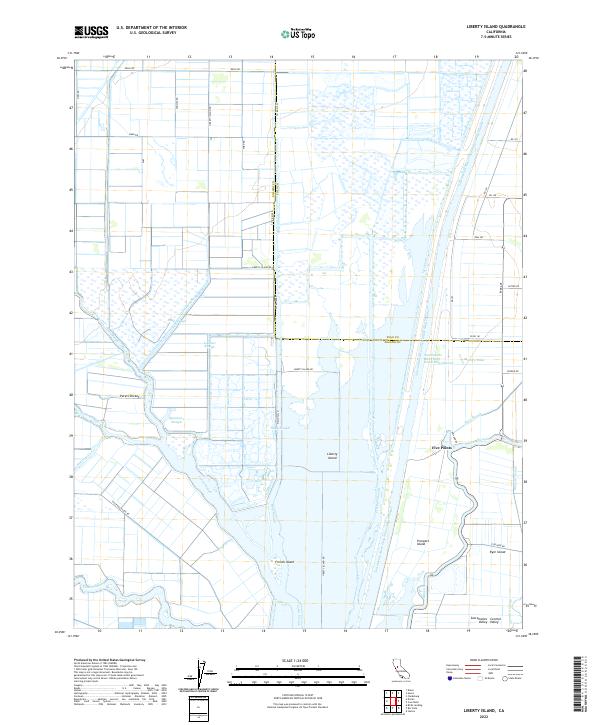 Liberty Island, CA — USGS 7.5-minute topo (2022)