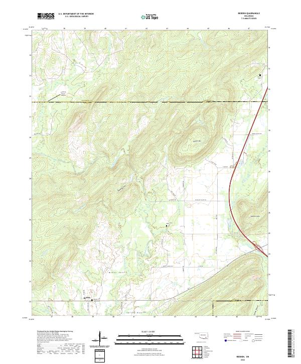 Redden, OK — USGS 7.5-minute topo (2022)