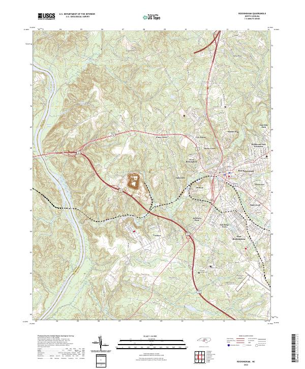 Rockingham, NC — USGS 7.5-minute topo (2022)