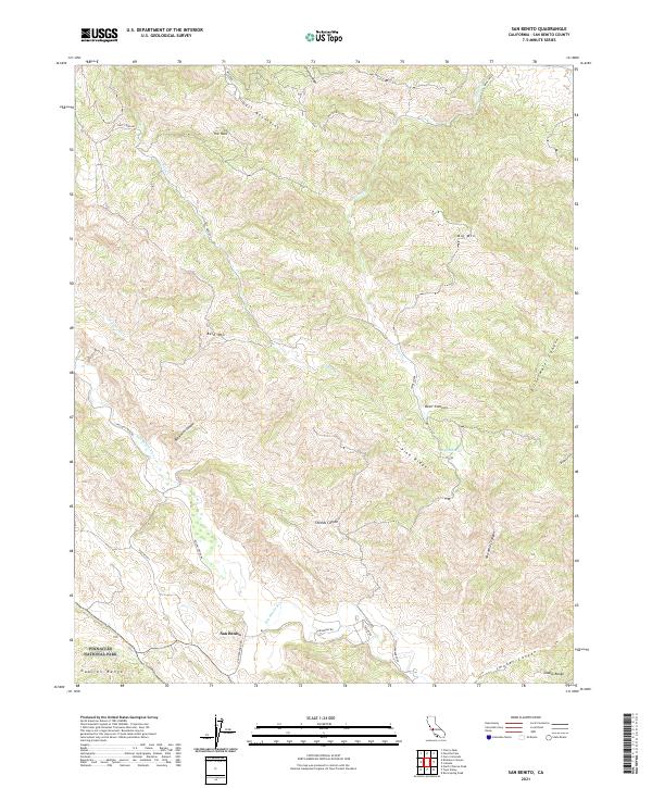 San Benito, CA — USGS 7.5-minute topo (2021)