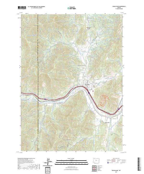 Rogue River, OR — USGS 7.5-minute topo (2023)