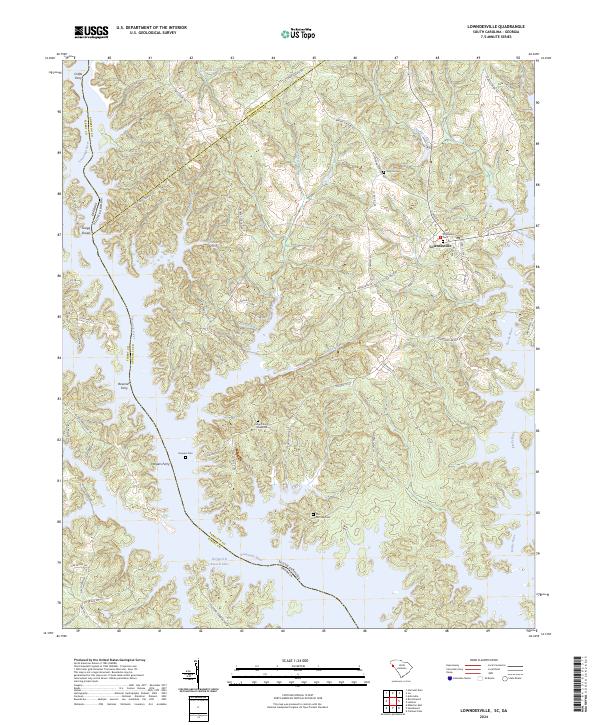 Lowndesville, SC-GA — USGS 7.5-minute topo (2024)