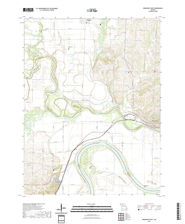 Brunswick West, MO — USGS 7.5-minute topo (2021)