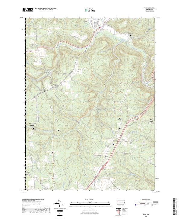 Polk, PA — USGS 7.5-minute topo (2023)