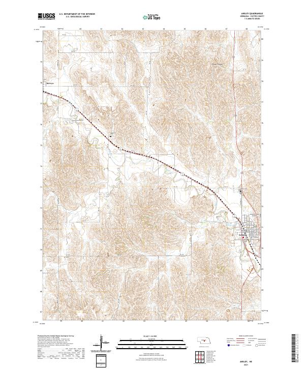 Ansley, NE — USGS 7.5-minute topo (2021)