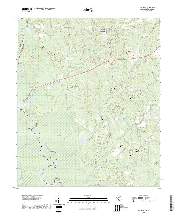 Bull Pond, SC-GA — USGS 7.5-minute topo (2024)