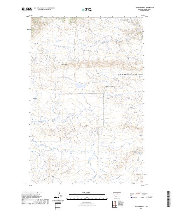 Woodhawk Hill, MT — USGS 7.5-minute topo (2024)