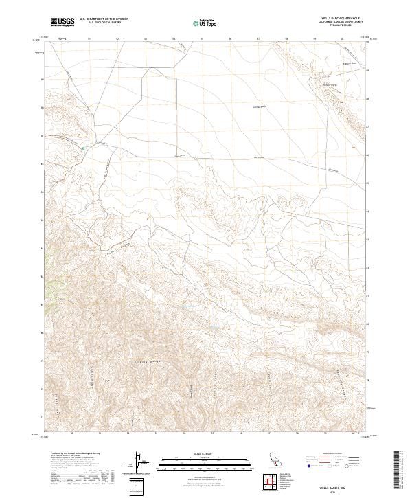 Wells Ranch, CA — USGS 7.5-minute topo (2021)