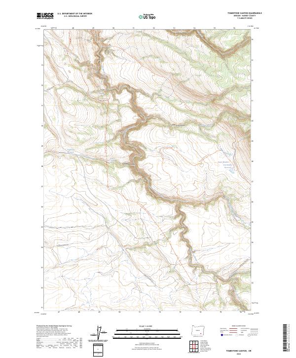 Tombstone Canyon, OR — USGS 7.5-minute topo (2024)