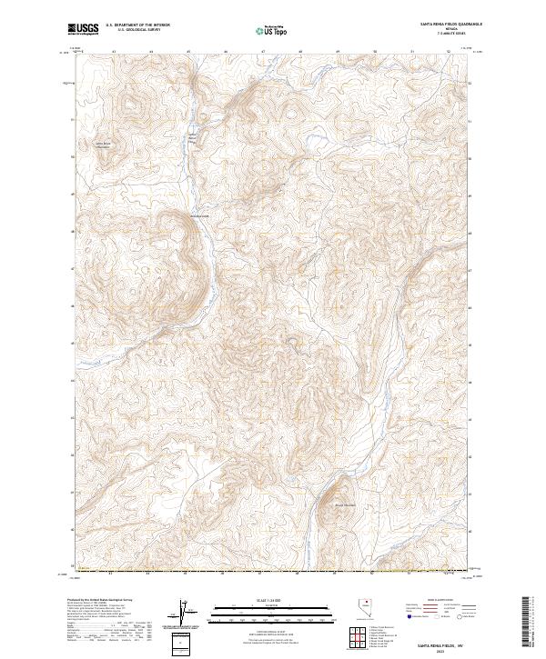 Santa Renia Fields, NV — USGS 7.5-minute topo (2023)
