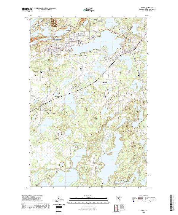 Crosby, MN — USGS 7.5-minute topo (2022)