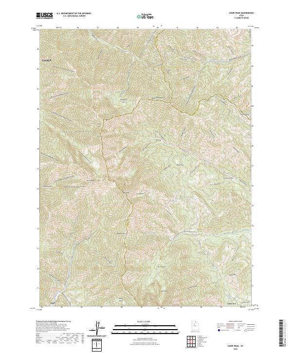 Lowe Peak, UT — USGS 7.5-minute topo (2023)