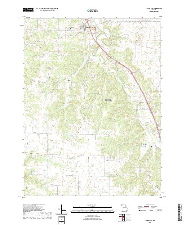Frankford, MO — USGS 7.5-minute topo (2021)