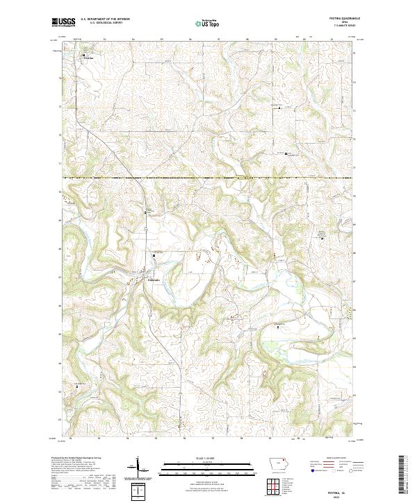 Festina, IA — USGS 7.5-minute topo (2022)