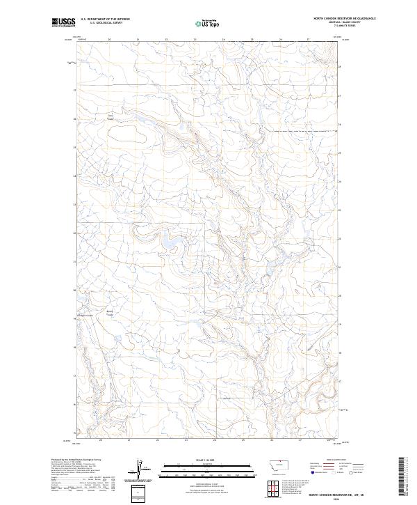 North Chinook Reservoir NE, MT-SK — USGS 7.5-minute topo (2024)
