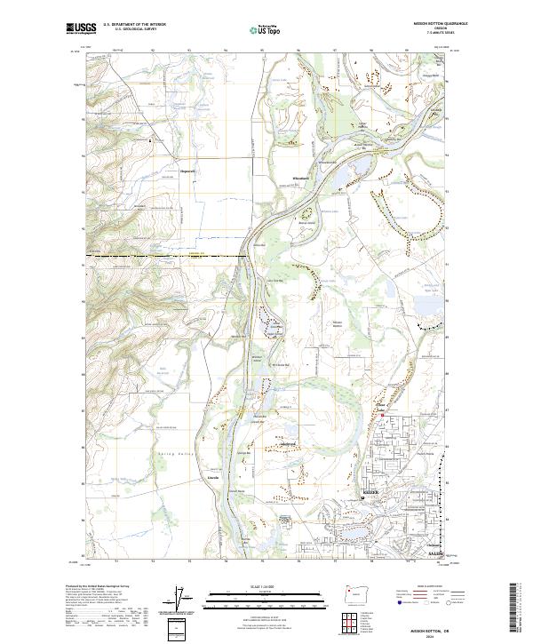 Mission Bottom, OR — USGS 7.5-minute topo (2024)