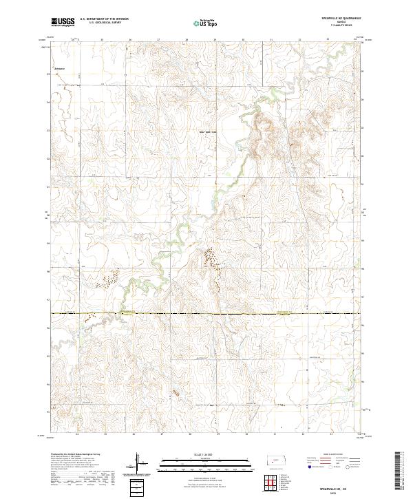 Spearville NE, KS — USGS 7.5-minute topo (2022)