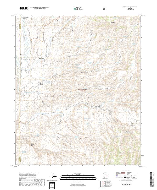Bee Canyon, AZ — USGS 7.5-minute topo (2021)