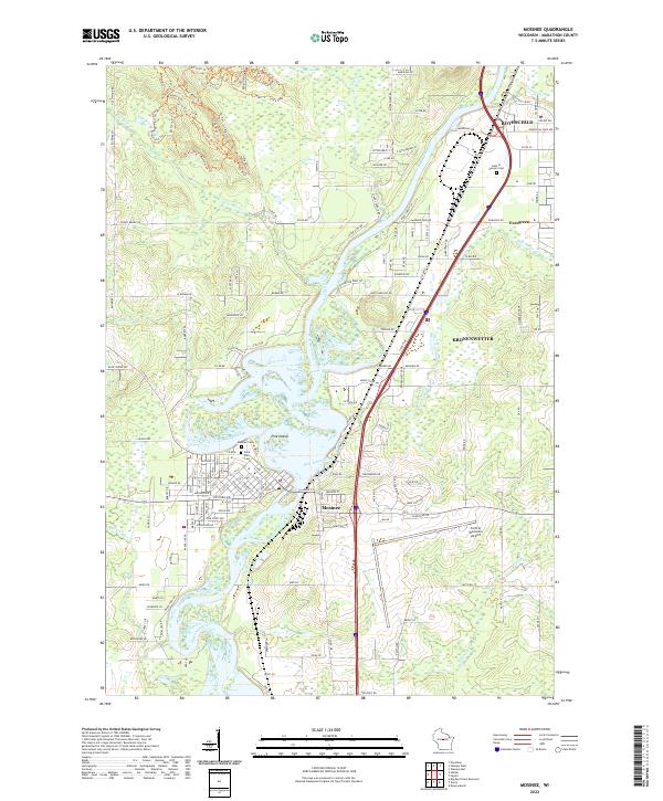 Mosinee, WI — USGS 7.5-minute topo (2022)