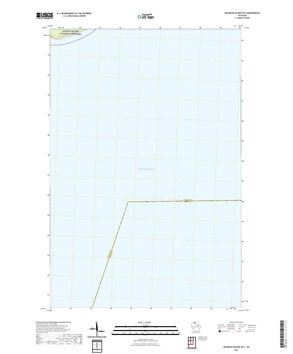 Michigan Island OE S, WI — USGS 7.5-minute topo (2022)